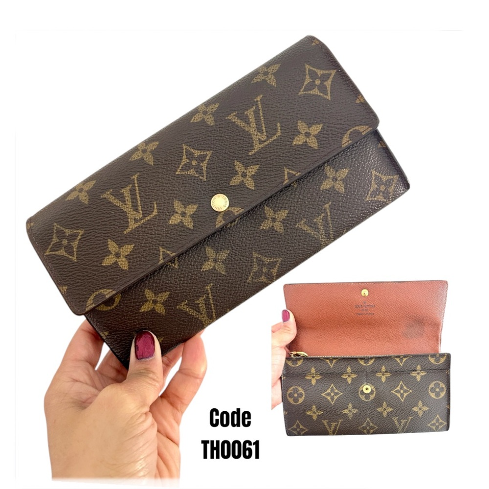Vintage LOUIS VUITTON Monogram Coated Canvas Sarah Women’s Long Wallet Brown